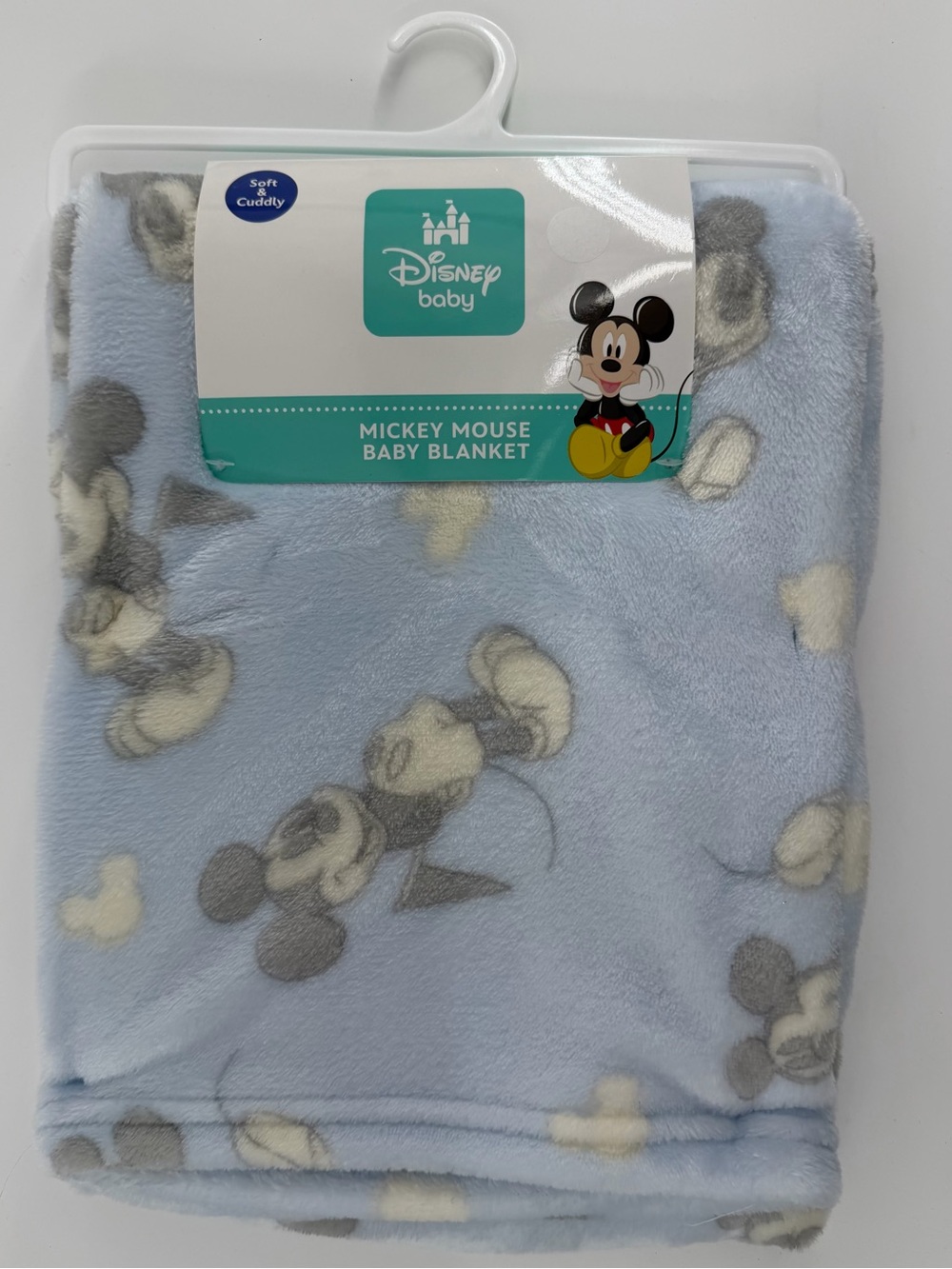 Disney Baby Mickey Mouse Plush Blanket – Blue – 30” x 40” – New